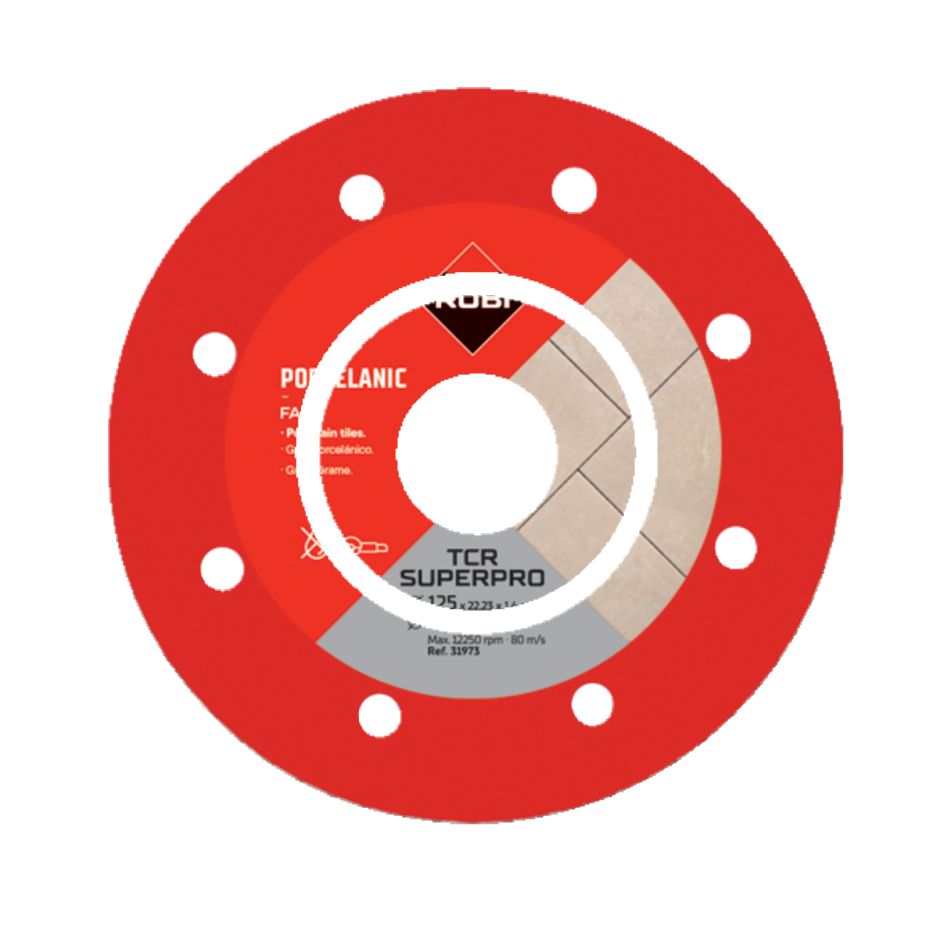 Rubi 31973 TCR-125 SUPERPRO TURBO Diamantzaagblad 125x22,2x1,4mm voor porcelein gres