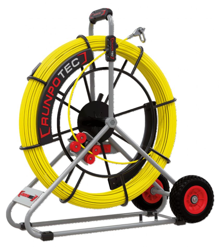 Runpotec 10085 Profi-set Glasvezel Trekveer Ø 9mm RTG12 100m incl. Haspel