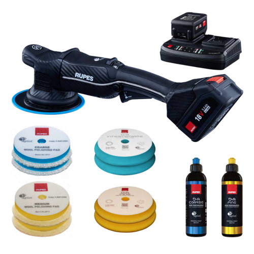 Rupes RU-HLR21/CB2/BAS iBrid Bigfoot Excentrische Polijstmachine Set 150mm 18V 5.0Ah li-ion