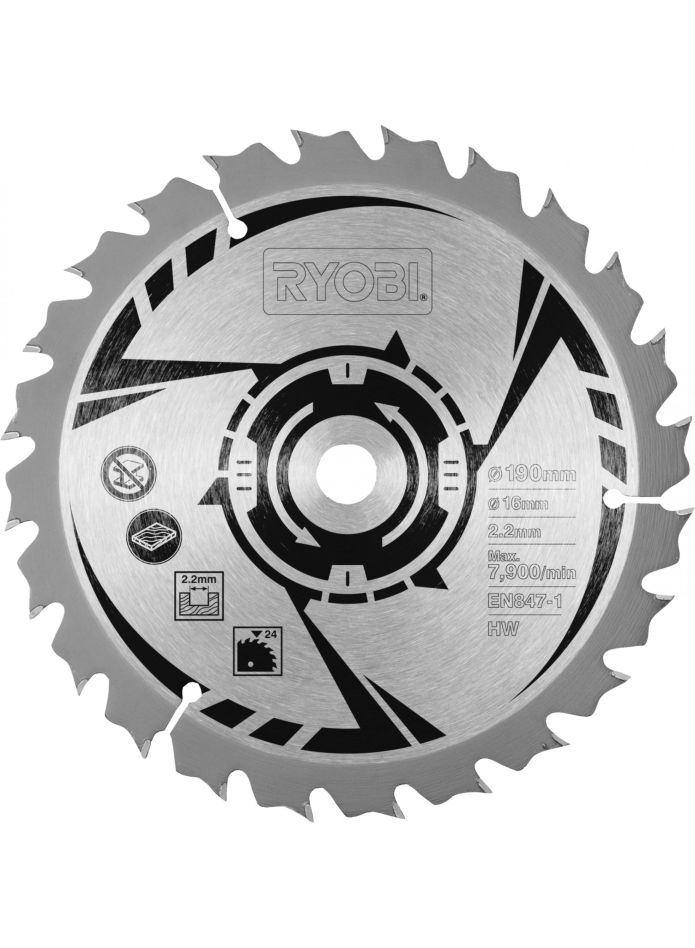 Ryobi Accessoires 5132002580 HM-Cirkelzaagblad 190 x 16 x 24T