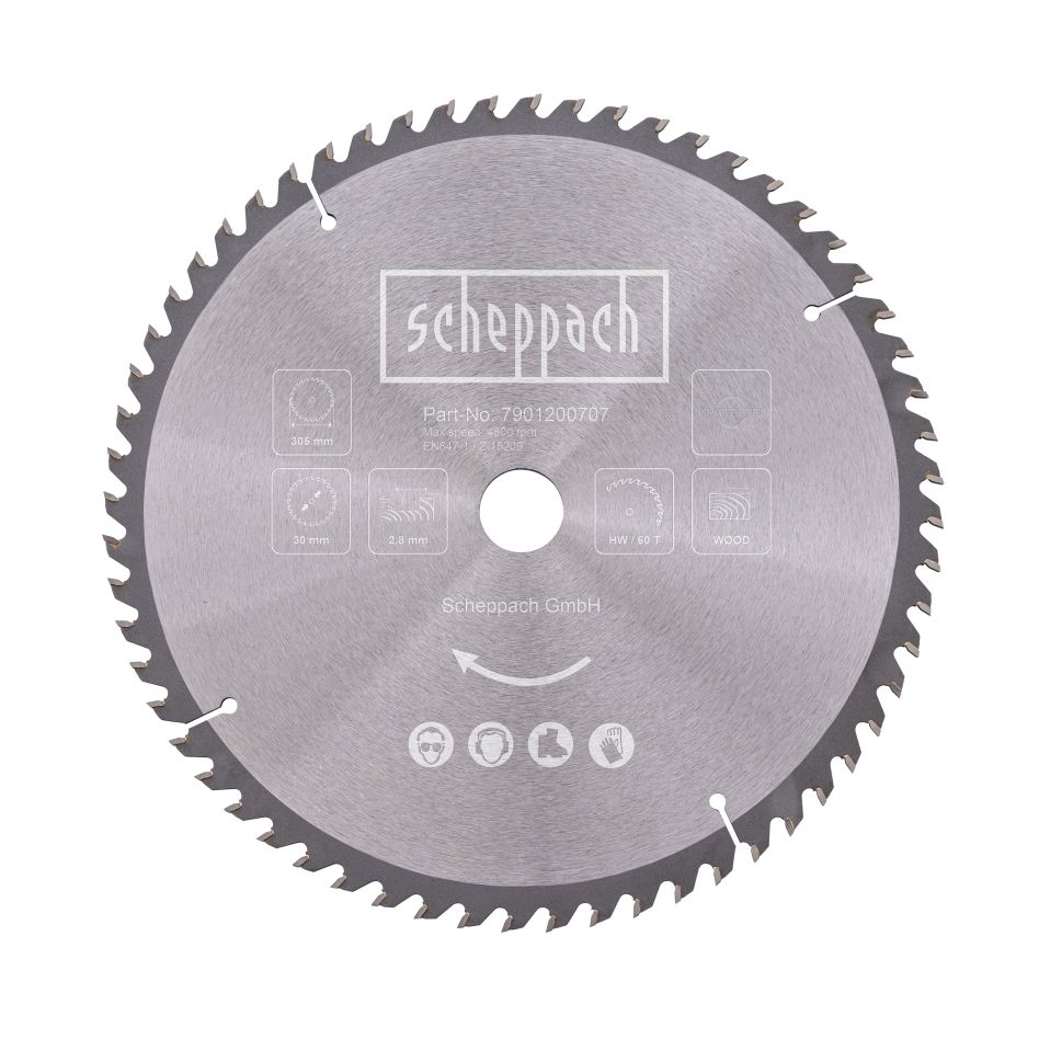 Scheppach 7901200707 Cirkelzaagblad HW Ø 305 x 30 x 3,0 x 1,8 mm 60t