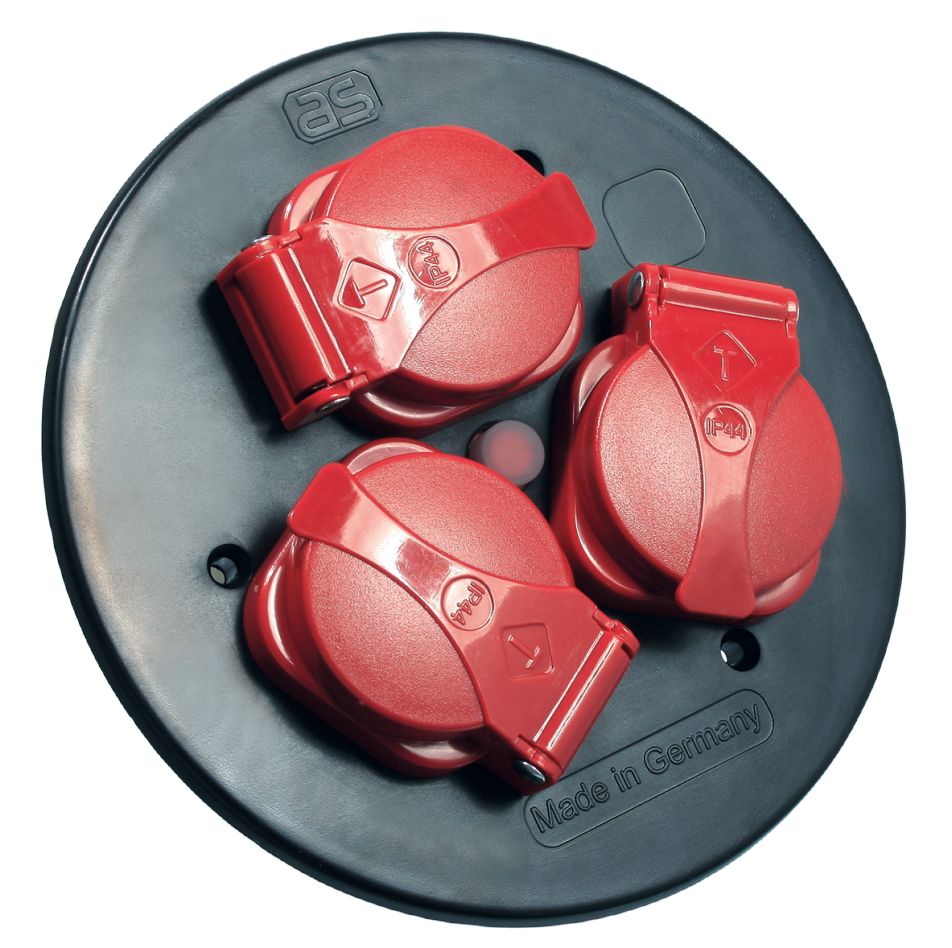 Schwabe 10565 Contactdoos inzetstuk 230V/16A IP44  tbv Kabelhaspel met 3 contacten