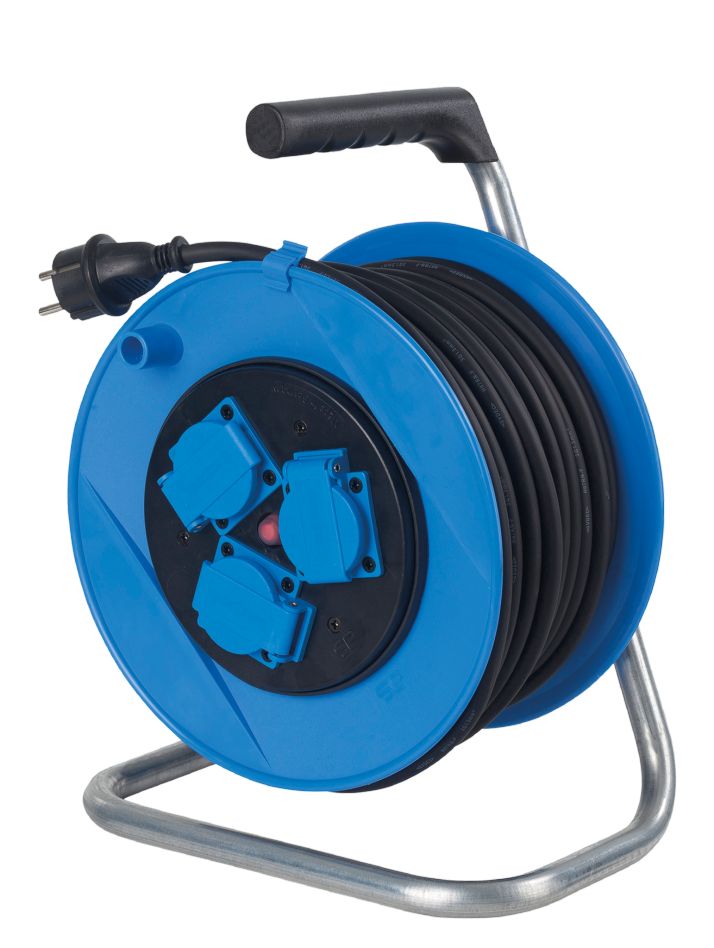 Schwabe 11108 Kabelhaspel 230V/16A IP44 blauw Neopreen H07RN-F 3G1,5 40m