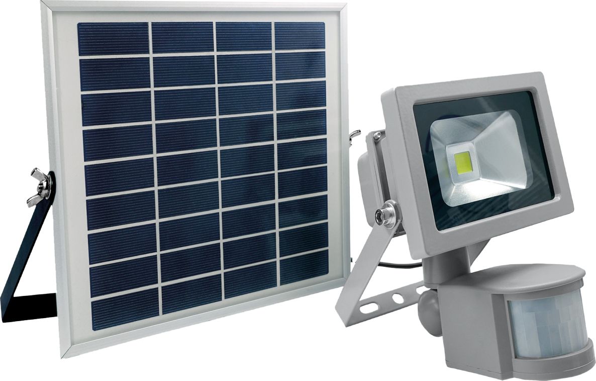 Schwabe 46978 Solarline LED Lamp IP44 10W incl. zonnepaneel en bewegingsmelder met verbindingskabel 3m