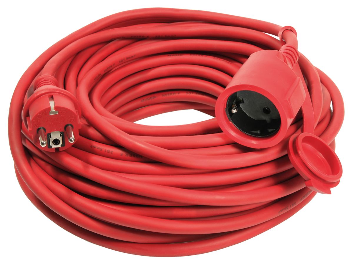 Schwabe 60262 Verlengkabel Rubber 230V/16A IP44 H05RR-F 3G1,5 rood 20m
