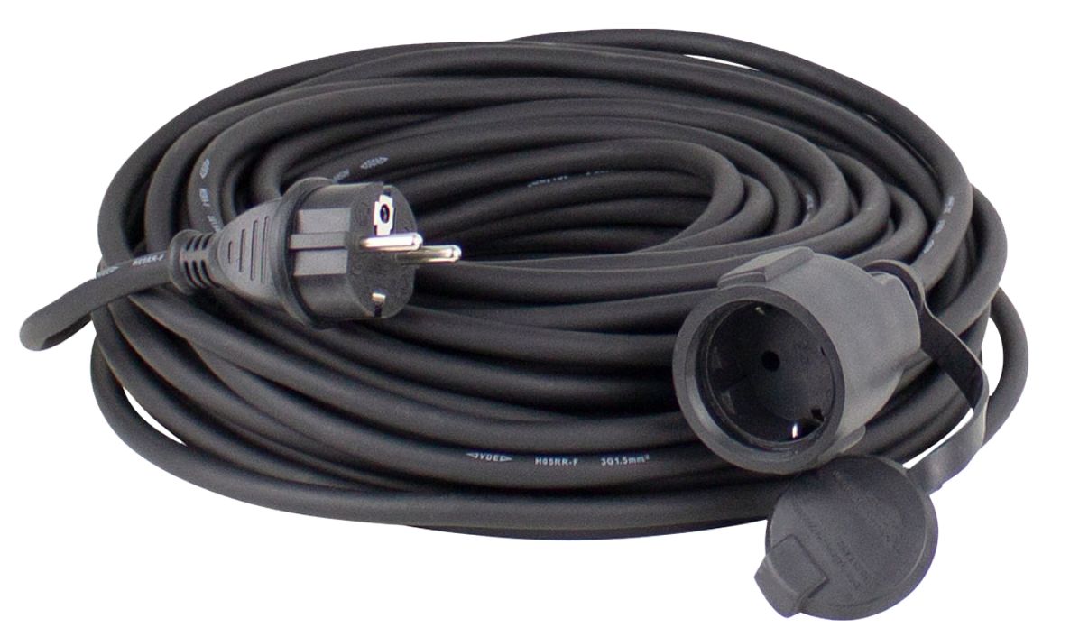 Schwabe 60335 Verlengkabel Neopreen 230V/16A IP44 H07RN-F 3G1,5 zwart 15m