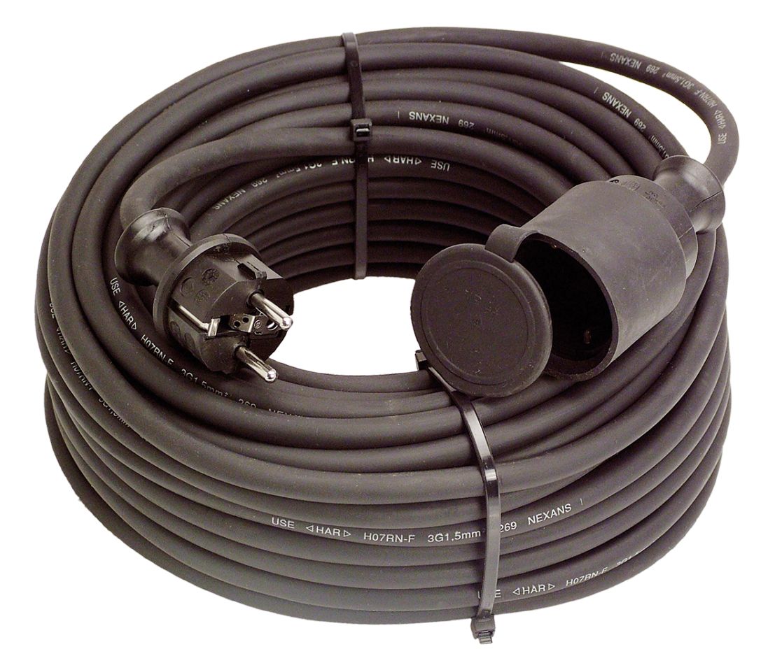 Schwabe 60371 Verlengkabel Neopreen 230V/16A IP44 H07RN-F 3G1,5 zwart 10m