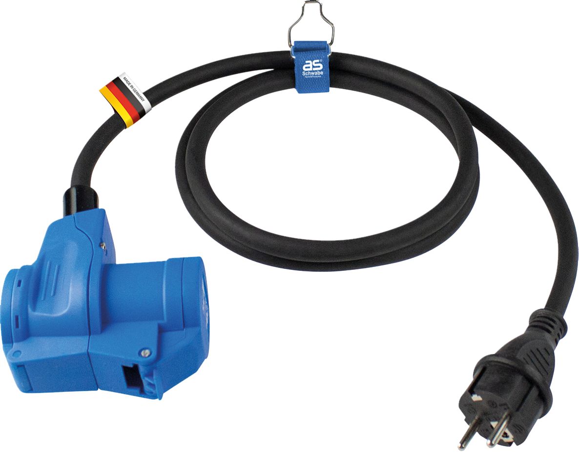 Schwabe 60483 Camping CEE Adapterkabel met geaarde Stekker 230V/16A IP44 H07RN-F 3G2,5 1,5m