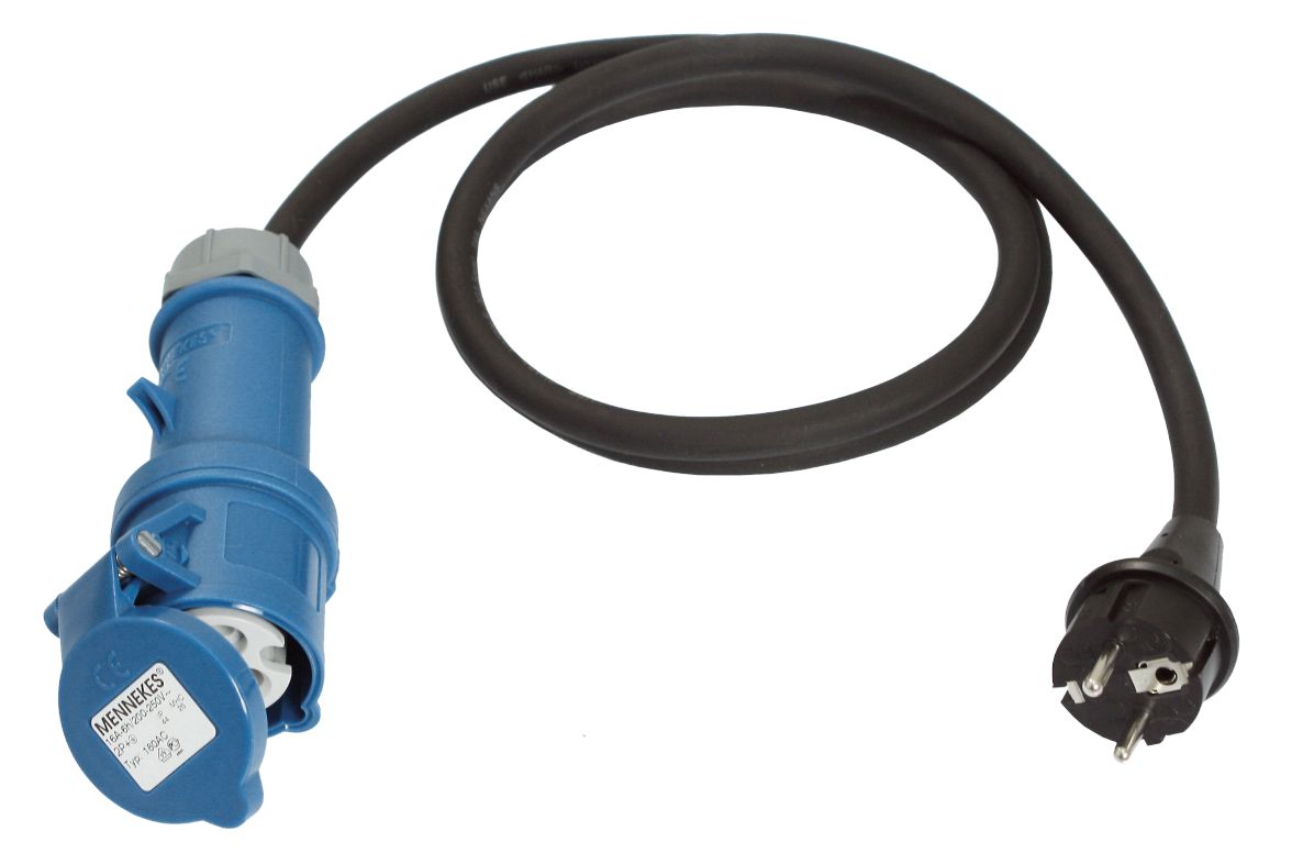 Schwabe 60486 Camping CEE AdapterKabel met geaarde Stekker 230V/16A IP44 H07RN-F 3G2,5 1.5m