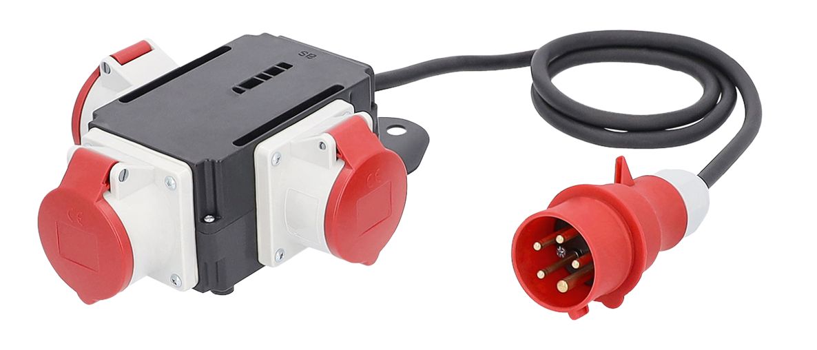 Schwabe 60526 CEE MIXO Adapter 400V/16A IP44 5-polig NECKAR met kabel H07RN-F 5G1,5 1,5m