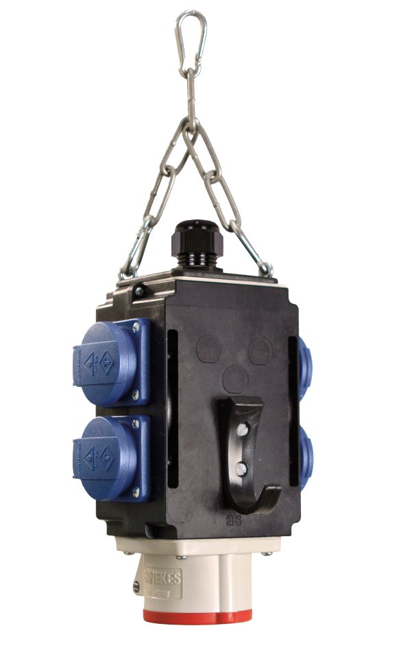 Schwabe 60733 MIXO Hangverdeler II 4x 230V/16A, 1x CEE 400V/16A 5-polig