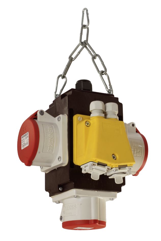 Schwabe 60768 MIXO Hangverdeler IV DAT+ 2x RJ45 Cat6, 3x CEE 400V/16A 5-polig
