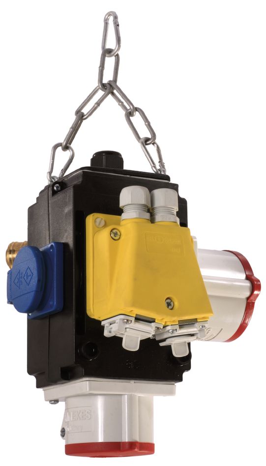 Schwabe 60781 MIXO Hangverdeler VI DAT+ 1x 230V/16A 2x RJ45 Cat6 1xCEE 400V/16A+ 32A 5-polig