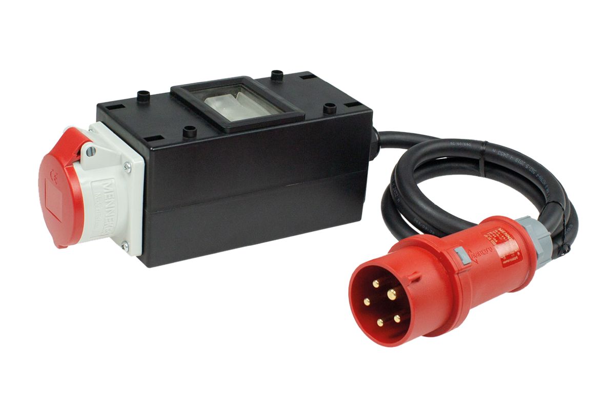 Schwabe 61706 CEE MIXO Adapter 400V/32A IP44 5-polig FULDO met kabel H07RN-F 5G6 1,5m