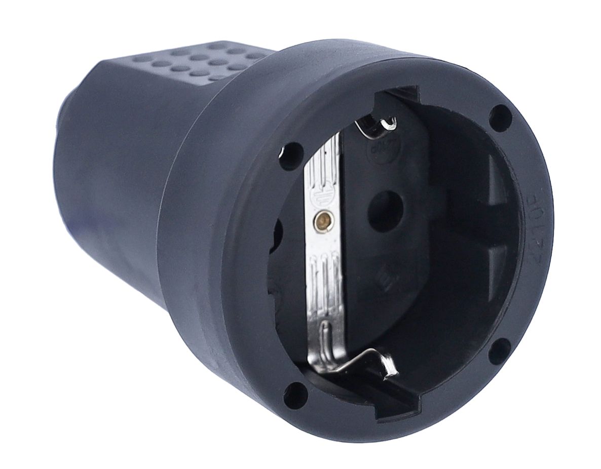 Schwabe 62225 Contrastekker randaarde 230V/16A IP20 PVC zwart