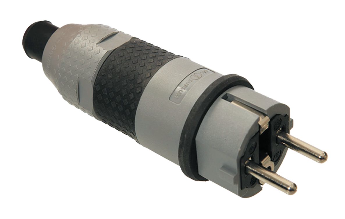 Schwabe 62232 SCHUKO Ultra Pro Stekker randaarde 230V/16A IP54 Grijs