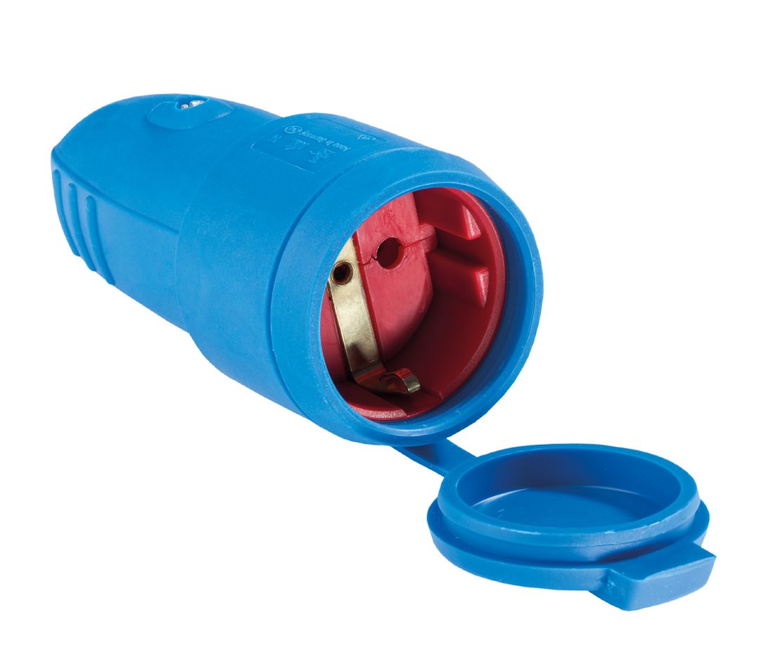 Schwabe 62411 Rubber Contrastekker 230V/16A IP44 Blauw