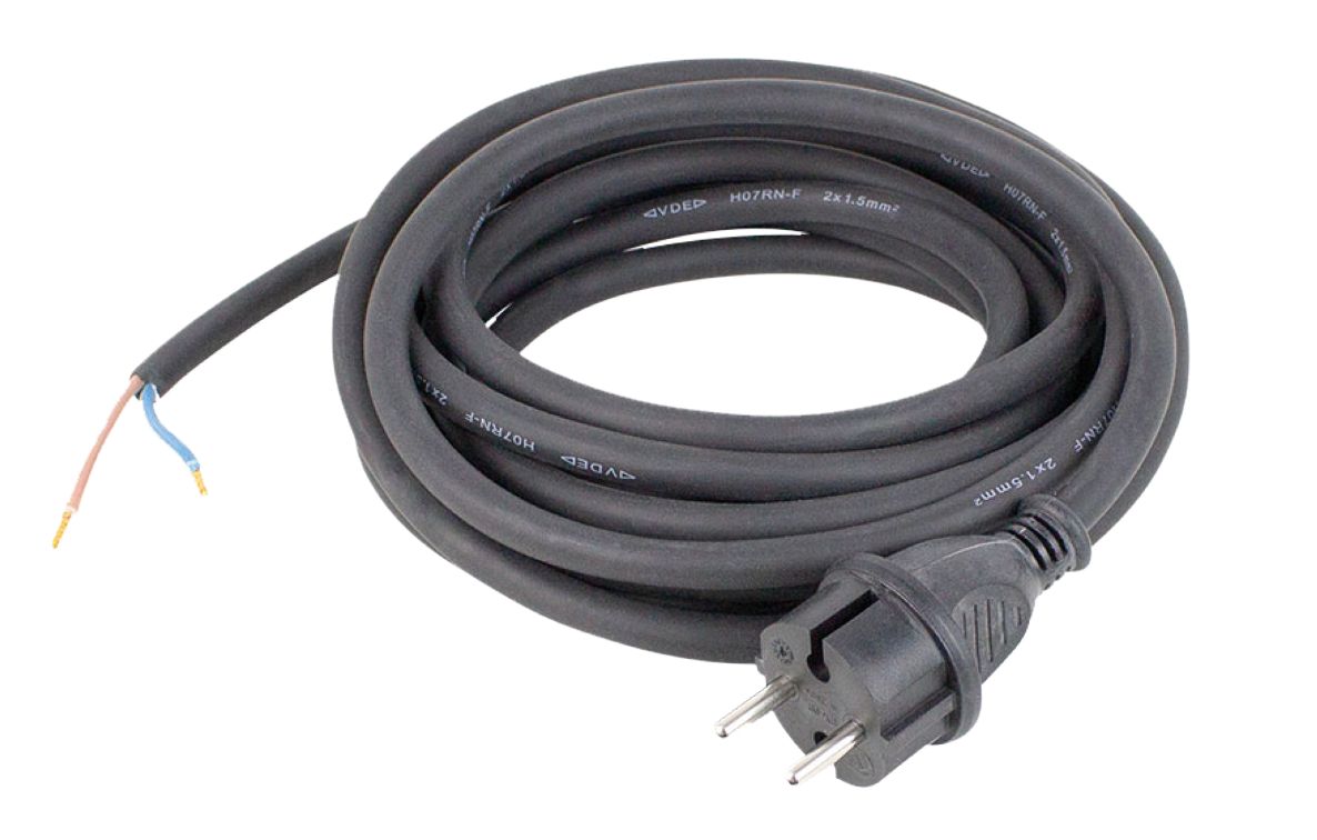 Schwabe 70558 Aansluitkabel Neopreen 230V/16A IP44 H07RN-F 2G1,5 zwart 5m