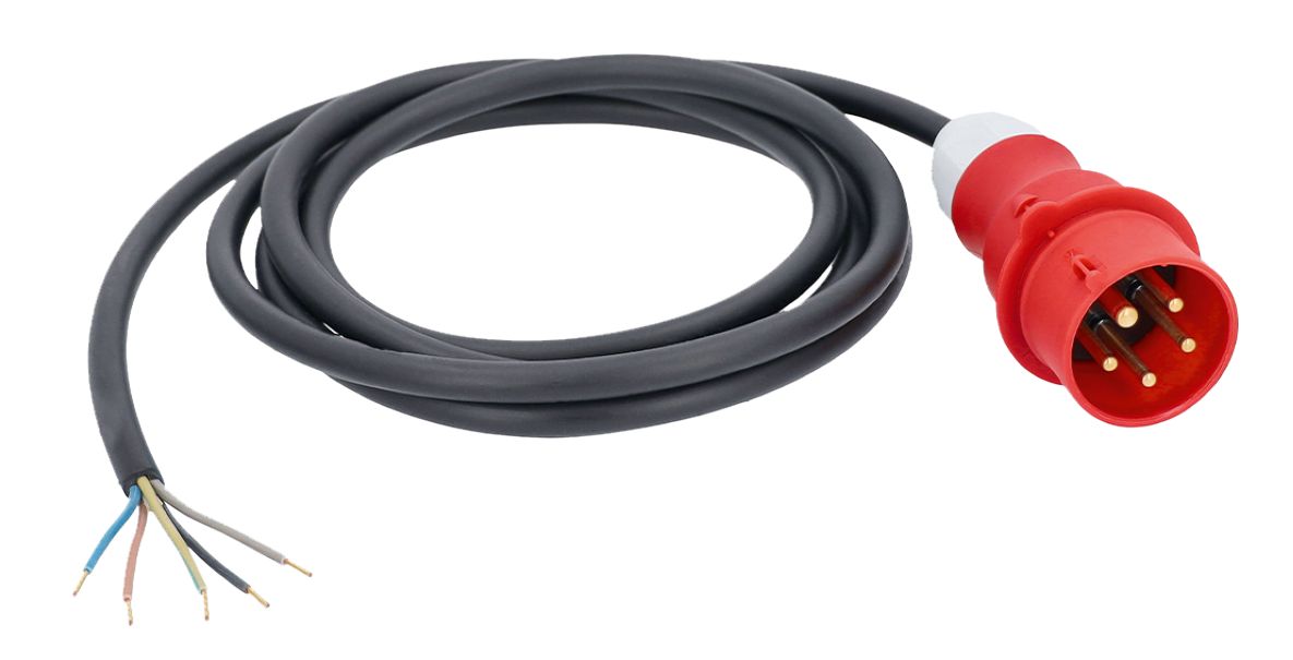Schwabe 70977 CEE Aansluitkabel Neopreen 400V/16A IP44 5-polig H07RN-F 5G1,5 3m