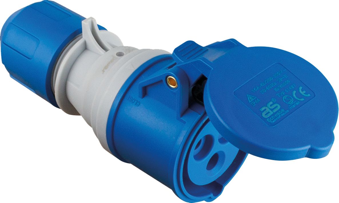 Schwabe 61487 Camping CEE Powerlight Koppelcontactstop 230V/16A IP44 3-polig