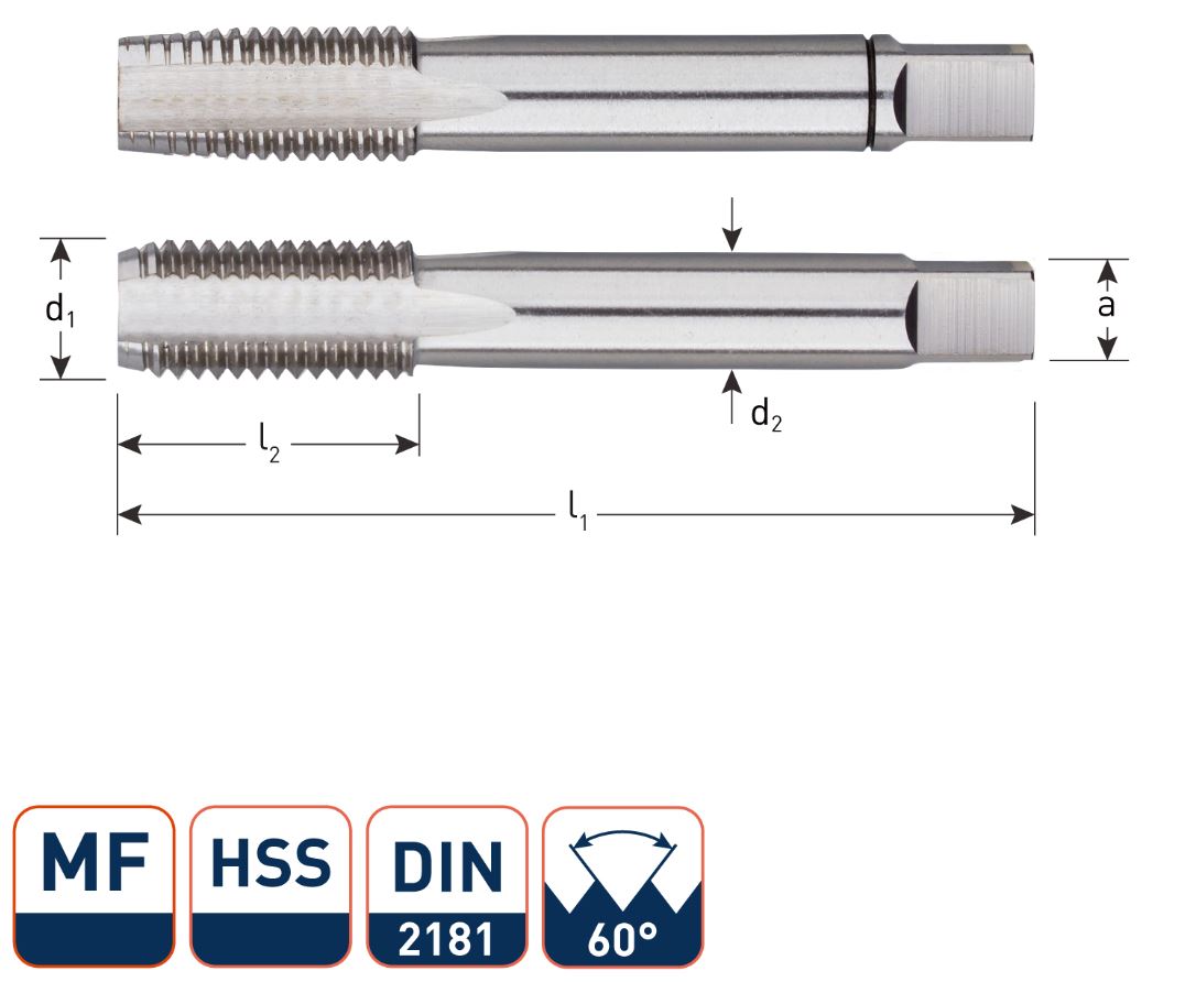 Rotec 305.1010 HSS Handtappenset 2-dlg DIN 2181 MF10x1,0