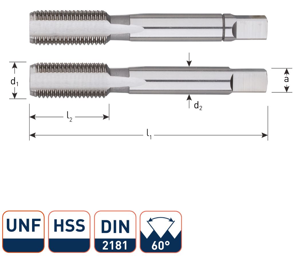 Rotec 308.0026 HSS Handtappenset 2-dlg DIN 2181 UNF 5/8-18