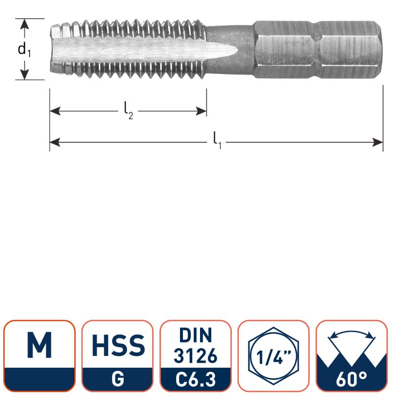 Rotec 317.0400 HSS Tap-bit 1/4 M4 x 0,7