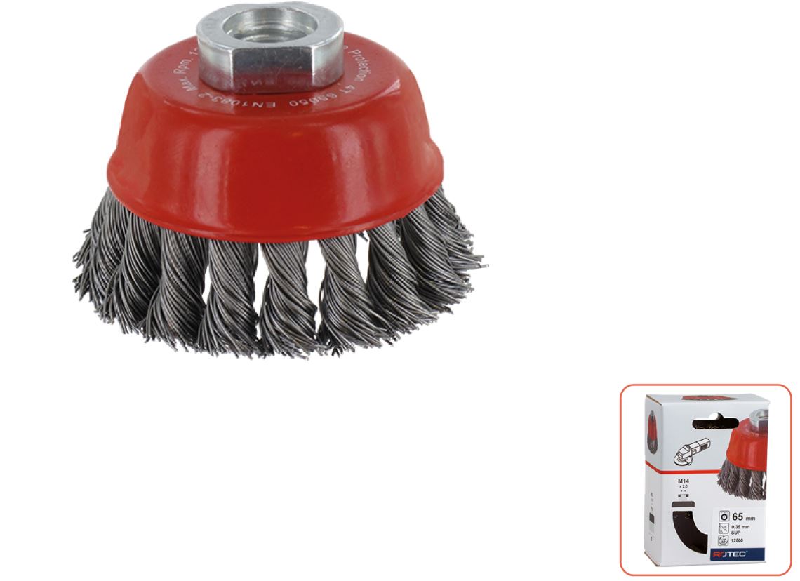 Rotec 798.0005 Komborstel M14 65x0,50 mm getordeerd staaldraad
