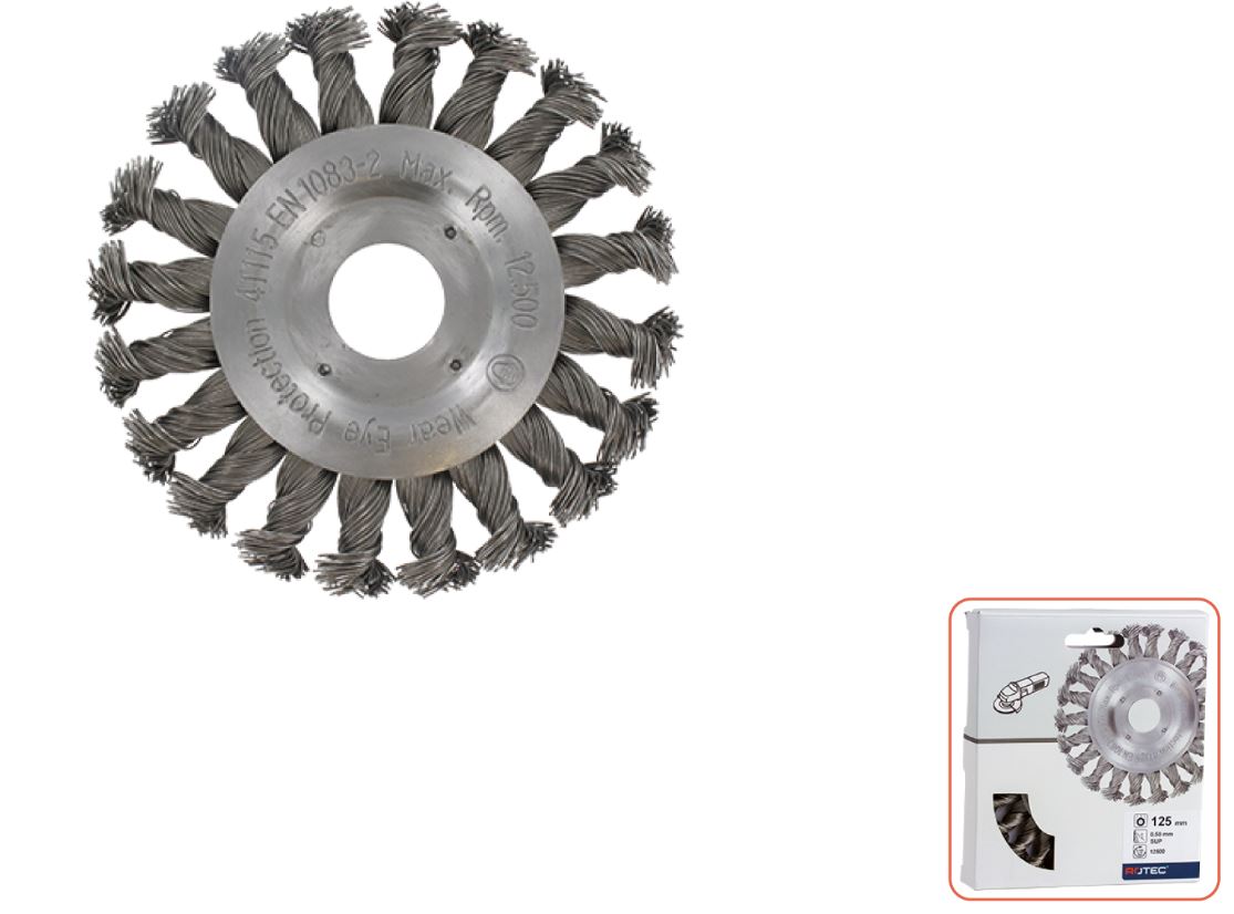 Rotec 798.0215 Rondborstel 22,2 125 x 0,5 mm getordeerd staaldraad