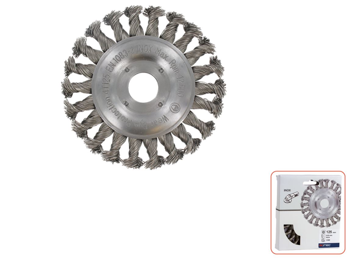 Rotec 798.0220 Rondborstel 22,2 125 x 0,5 mm getordeerd RVS-draad