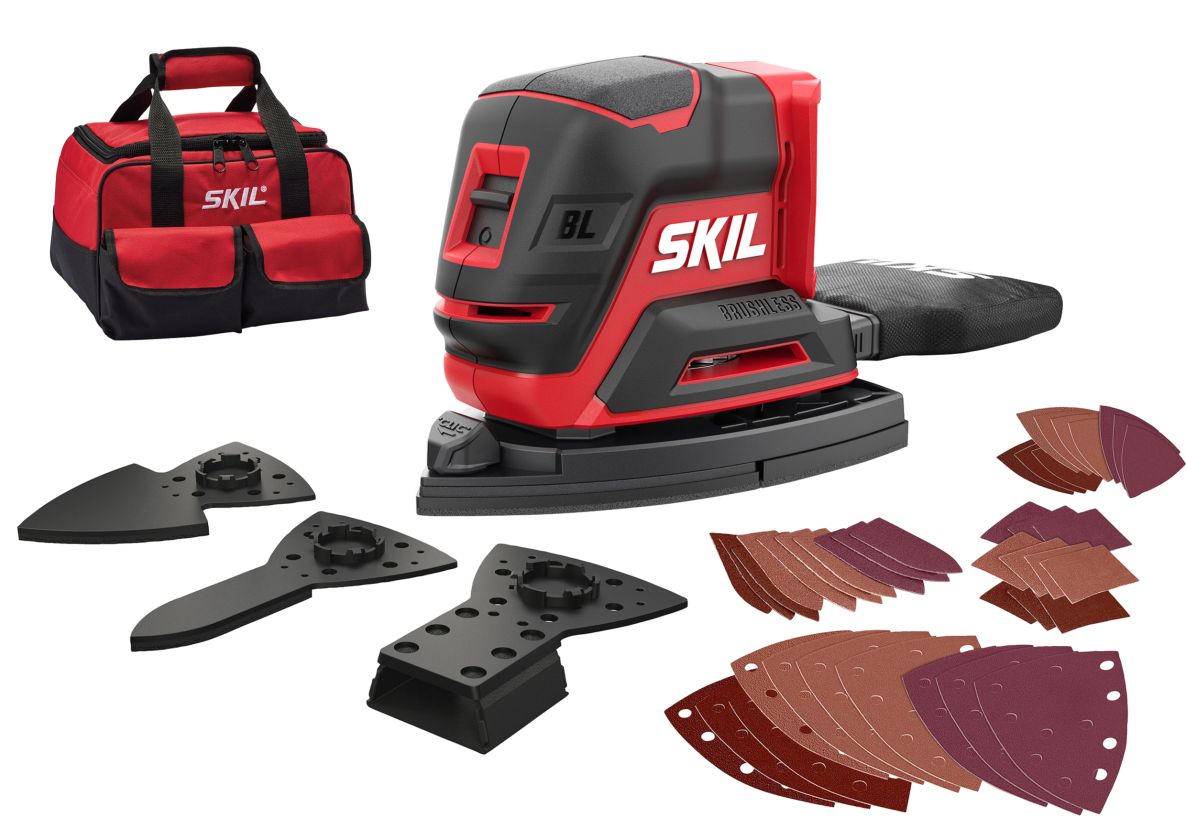SKIL SR1E3720FB Multi schuurmachine 20V Compact brushless excl. accu's en lader in tas
