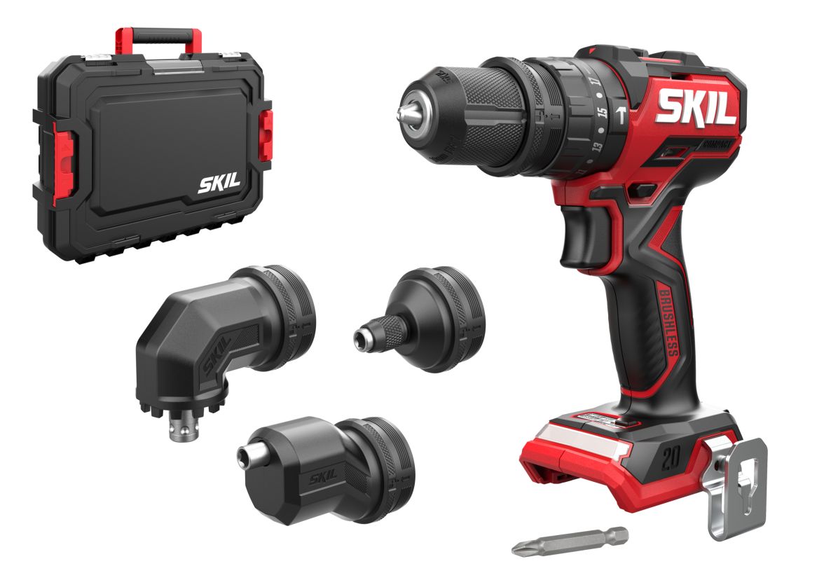 SKIL CD1E3076JA Accuklopboor met uitwisselbare adapters 20V Compact brushless 60Nm excl. accu's en lader in koffer