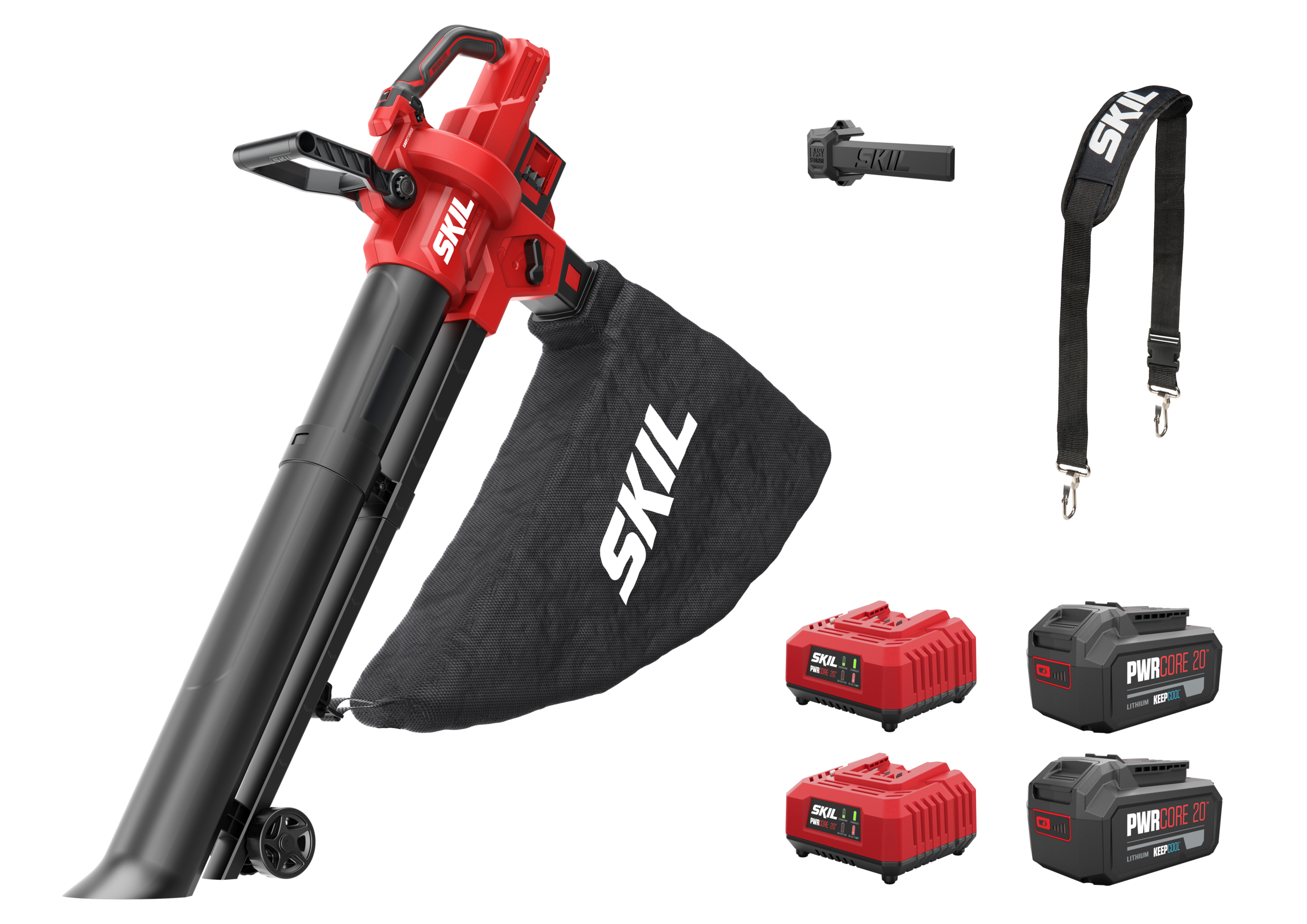SKIL GB1E0350BA Bladblazer- en zuiger 2x20V brushless incl. 2x 4,0Ah accu en 2x lader