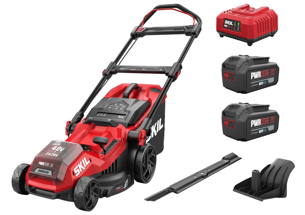 SKIL GM1E0135BA Accu Grasmaaier 38cm brushless 2x 20V 4.0Ah accu en lader in doos