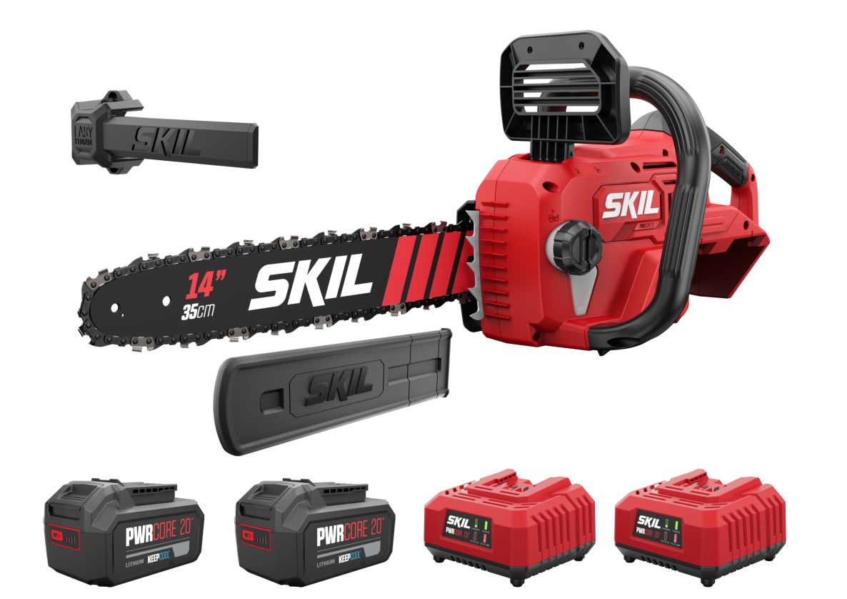 SKIL GS1E0541BA Accu Kettingzaag 35cm brushlesss 2x 20V 4.0Ah accu en lader in doos