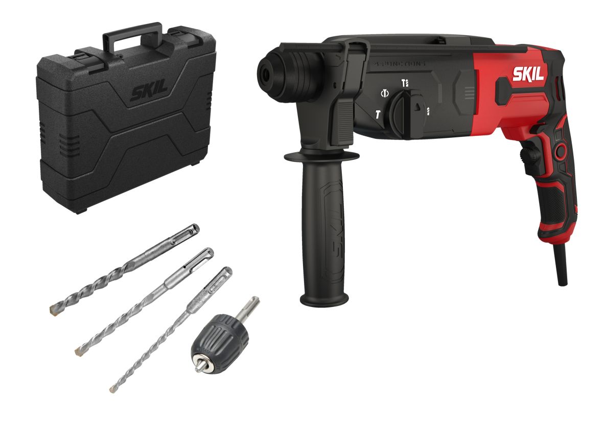 SKIL RH1E1770GA Boorhamer / beitelhamer SDS-plus 850W 2,8 J in koffer + SDS+ adapter en 3 SDS-plus boren