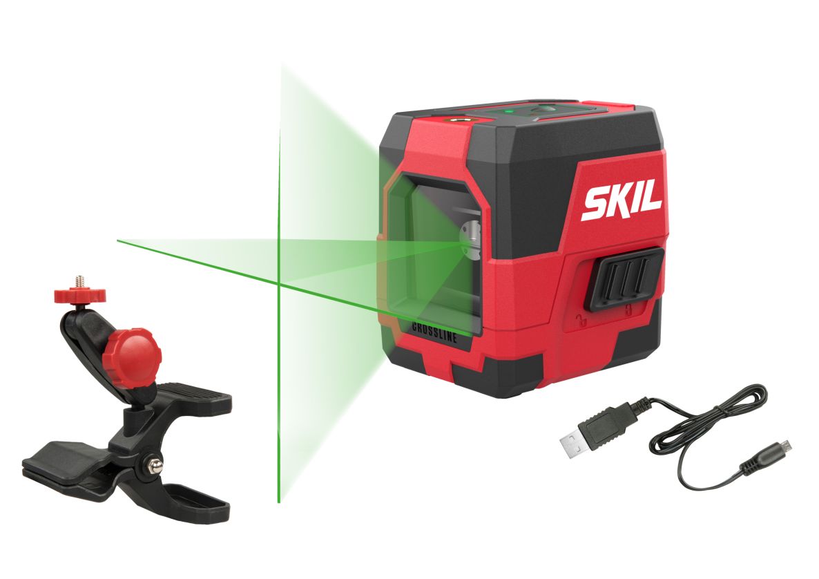 SKIL MT1E1912AA Zelfnivellerende kruislijn laser groen + USB laadkabel