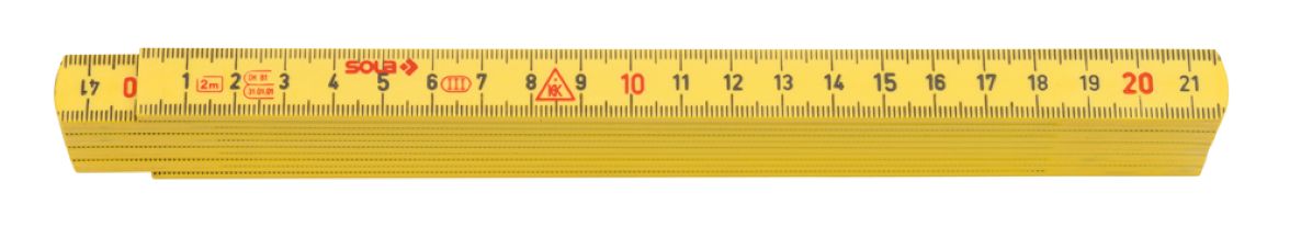 Sola 53030101 G59-2-10 HK2/10G Duimstok (vouw) kunststof 2m - 10-delig