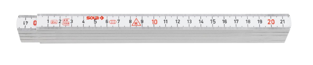 Sola 53030201 HK2/10W Vouwduimstok kunststof 2m