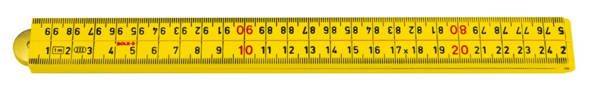 Sola 53035101 HK1/4/G12 Duimstok kunststof 1m