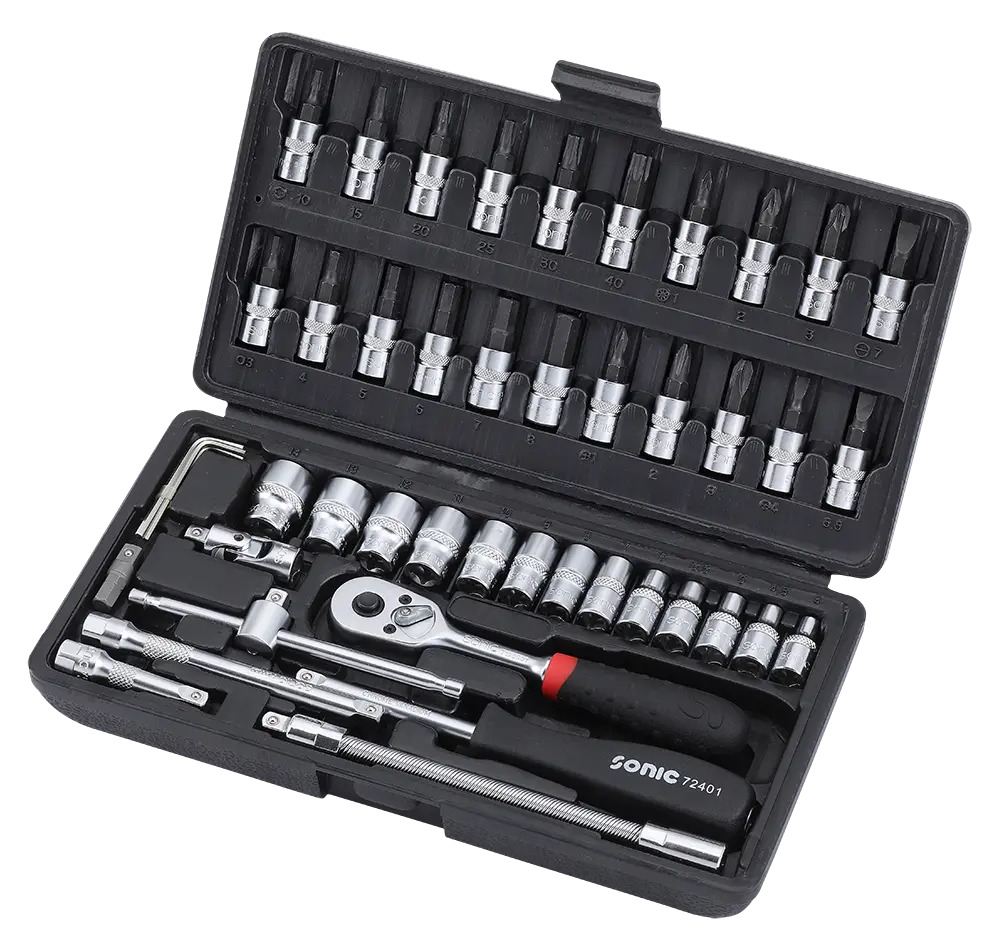 Sonic 104601 Doppenassortiment met ratel 1/4 " 46-delig