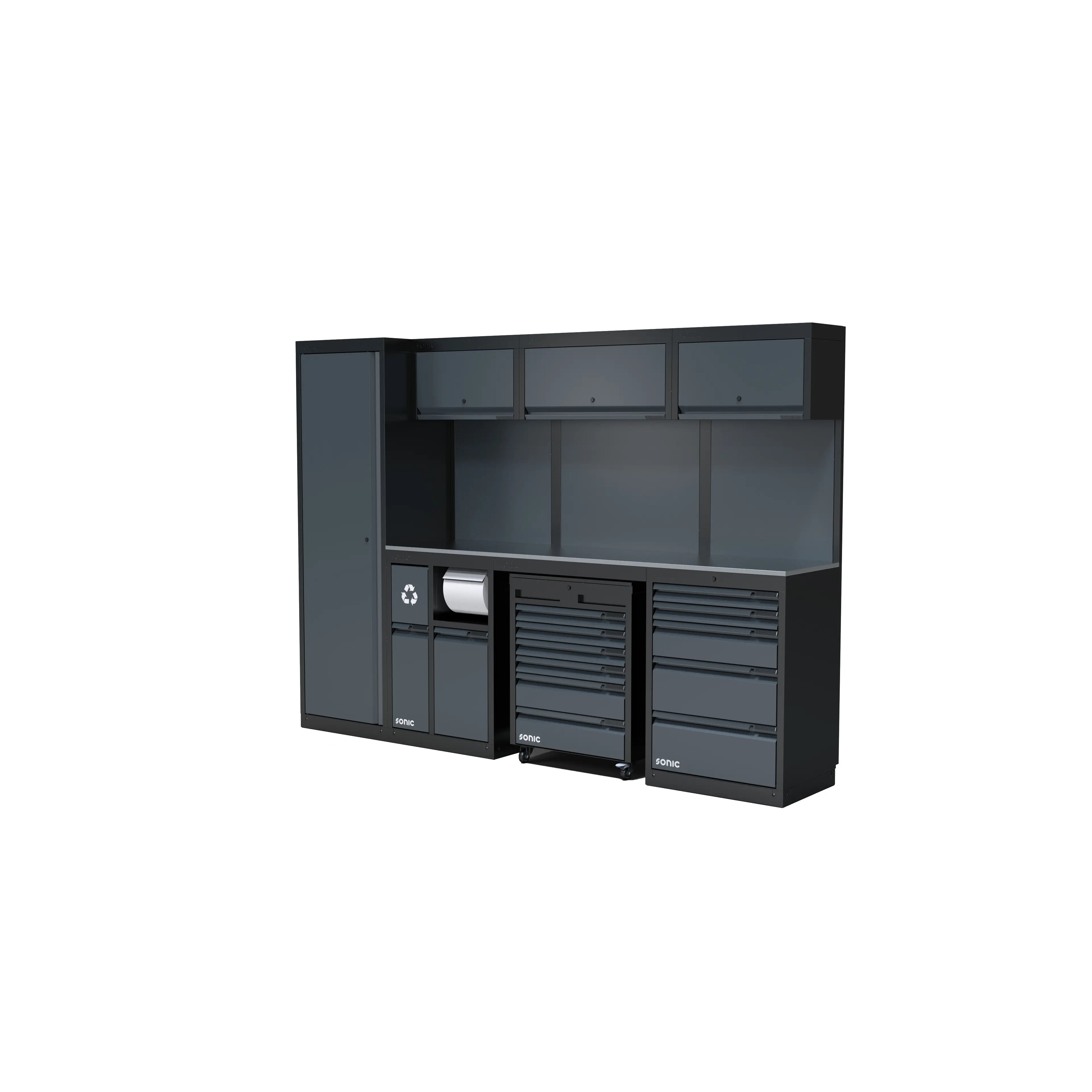 Sonic 4930711 NEXT MSS Werkplaatsopstelling met roestvrijs staal werkblad – 2803 mm