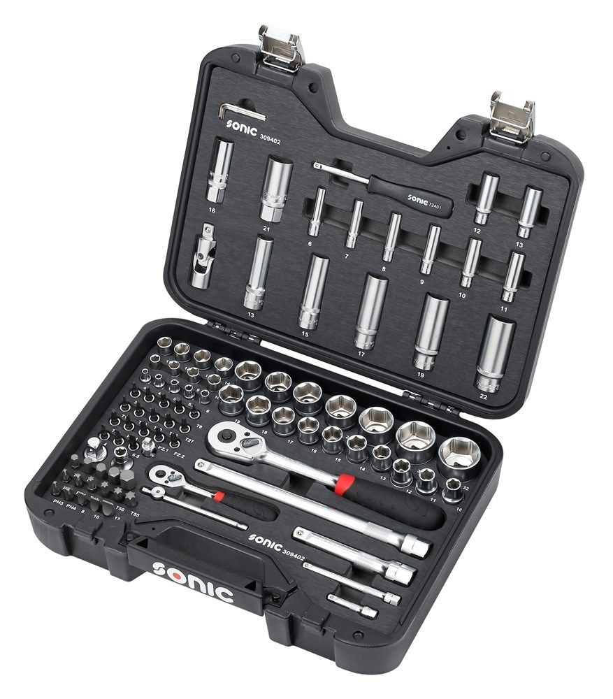 Sonic 309402 Doppenassortiment met ratel 1/4 " - 1/2 " 94-delig