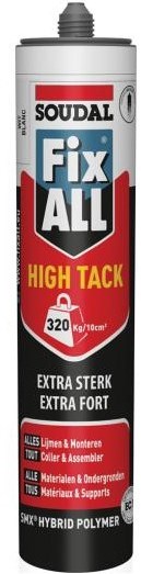 Soudal 153984 Montagekit Fix - All "High-Tack" Komo Wit 290ml