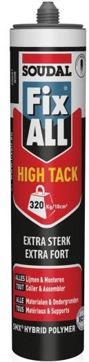 Soudal 153986 Montagekit Fix - All "High-Tack" Komo Zwart 290ml