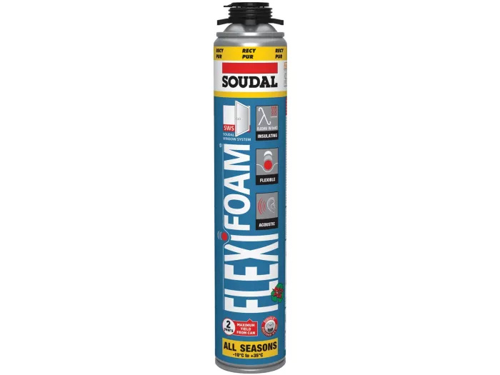 Soudal 131421 Flexifoam Gun Recy elastisch PU pistoolschuim blauw 750ml