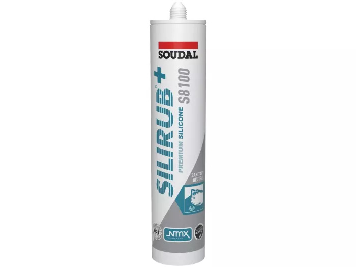 Soudal 135724 Silirub+ S8100 Sanitair Siliconekit Neutraal zilvergrijs 300ml