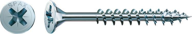 SPAX 1081010601605 Universele schroef 6 x 160 mm, Verzonken kop, Kruis PZ3, Deeldraad, WIROX - 100ST