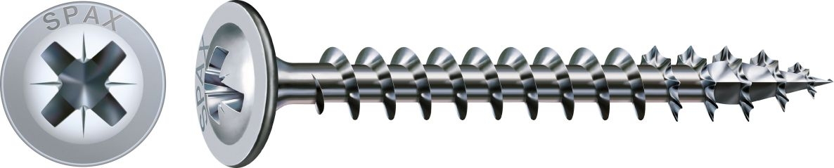 SPAX 0281010350172 Universele schroef 3,5 x 17 mm, Achterwandkop, Kruis PZ2, Voldraad, WIROX - 3000ST