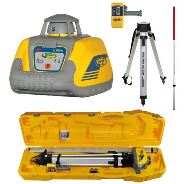 Spectra Physics 600507 LL100N Roterende bouwlaser + statief + baak (pakket)